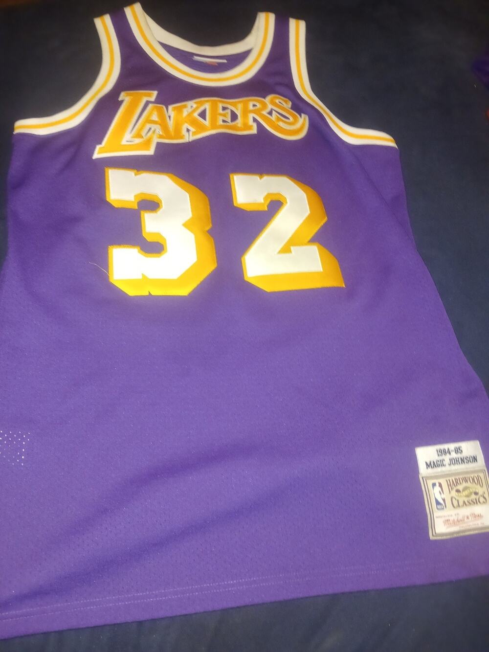 AUTHENTIC VINTAGE MAGIC JOHNSON LAKERS JERSEY 44 Large NBA MITCHELL NESS RARE